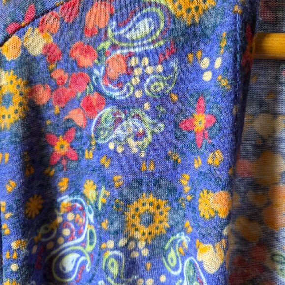 EUC LULAROE FLORAL LONG DUSTER OPEN LINEN BLEND CARDIGAN SIZE XL - Picture 5 of 14